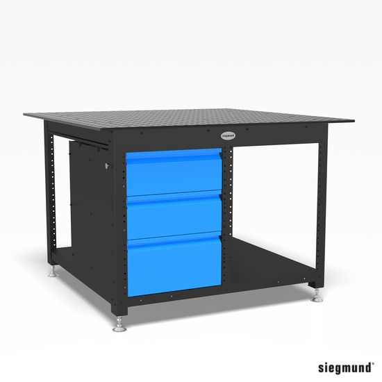 Siegmund Workstation 1200x1200 félig zárt tartalmaz 3 fiókot termék fő termékképe