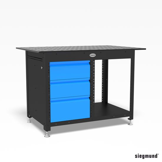 Siegmund Workstation 1200x800 félig zárt tartalmaz 3 fiókot termék fő termékképe